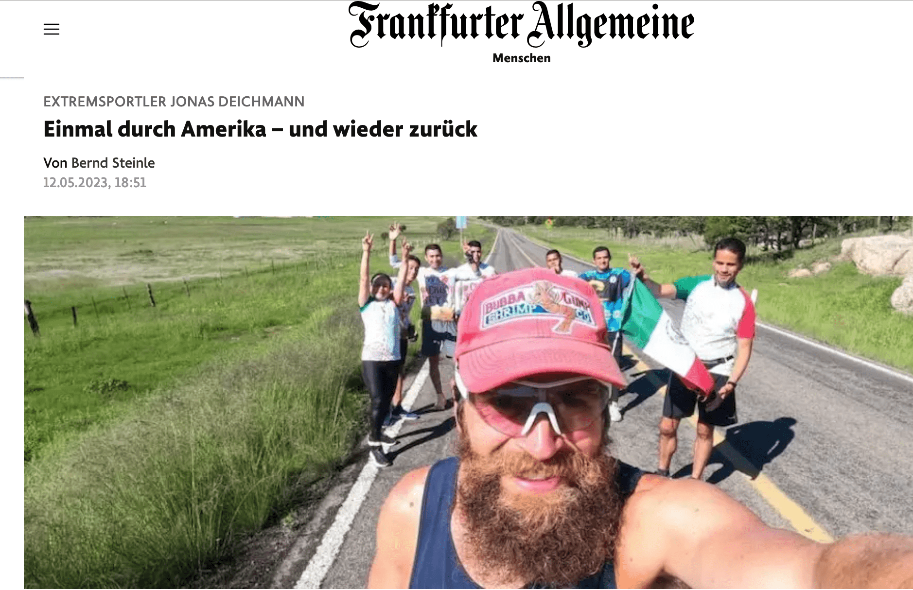 Jonas Deichmann Artikel Frankfurter Allgemeine Speaker bei Andrea Kummer
